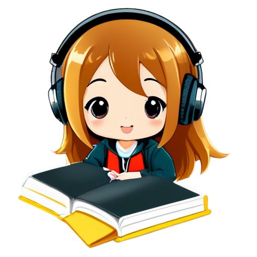 Open Book, Camera, Headphone, Pencil - icon | sticker