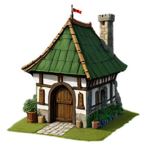 medieval armourer shop on the big green hill - icon | sticker