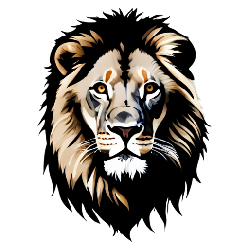 Stencil lion black - icon | sticker