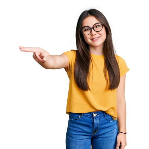 cute girl in glasses with long brown hair who loves junk - icon | sticker