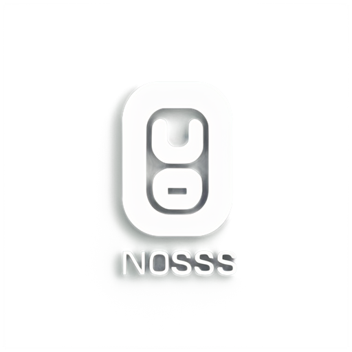 这是一个简单的互联网个人使用的logo，主要由线条构成，作为树立的长方体logo，主要内容是：n0ess - icon | sticker