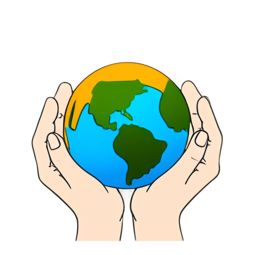 Hands holding up the Earth, symbolizing a broad and inclusive mind that can embrace the world - icon | sticker