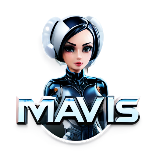 as a sweet producing company we need futuristic logo mentioning "MAVIS" in the centre - icon | sticker