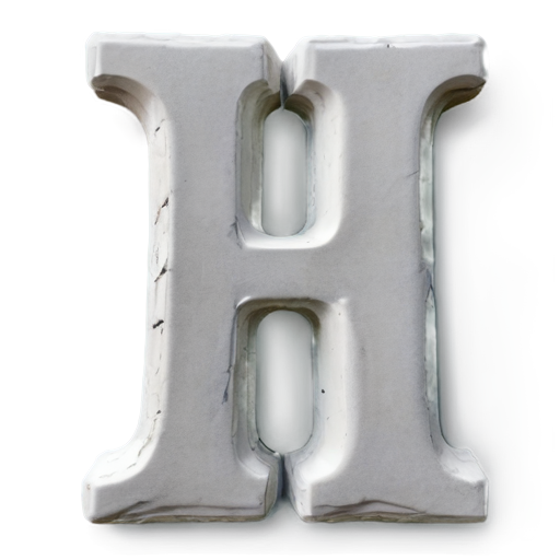 marble plaster white strongly convex h like lambda letter - icon | sticker