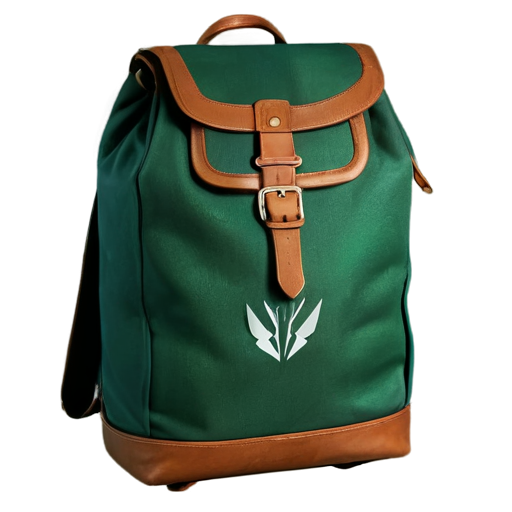 medieval backpack with green arrow coming out of it - icon | sticker