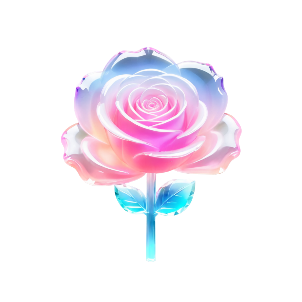 A bunch of pink roses, made of crystals, kawaii aesthetic - icon | sticker
