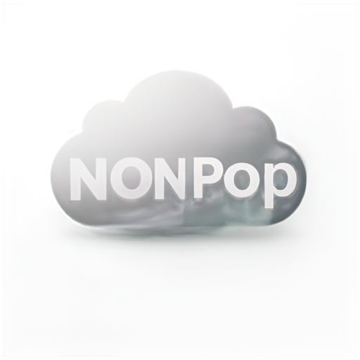 1d white icon cloud with transperent text inside saying NON STOP POP - icon | sticker