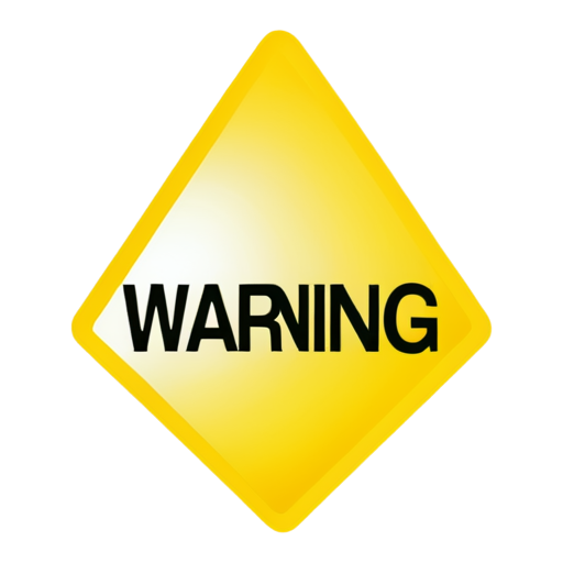 yellow backgroud with word warning - icon | sticker