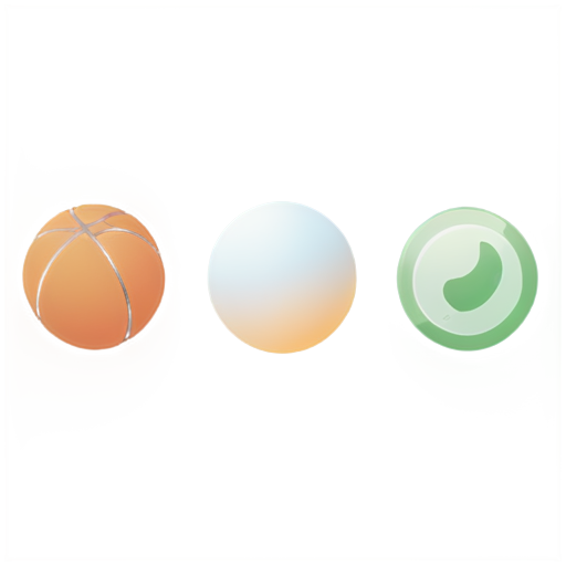 Colorful flat icons composed of various mainstream ball games - icon | sticker