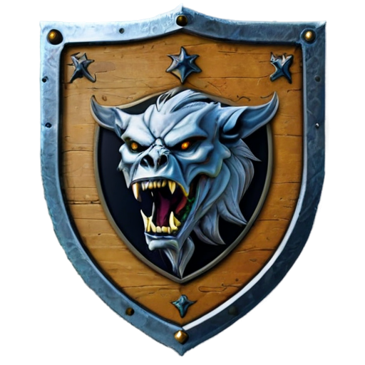 medieval fantasy banner and emblem for army of Greater Barghest and orcs - icon | sticker