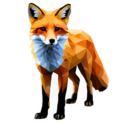 A low poly fox. - icon | sticker