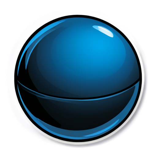 detailed orb, blue and black colored, line art, detailed - icon | sticker