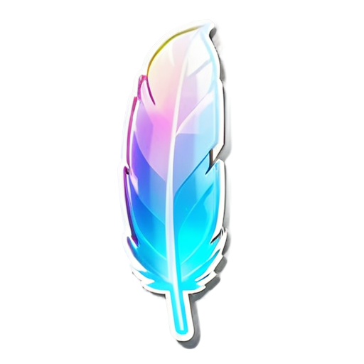 one feather, flat style - icon | sticker