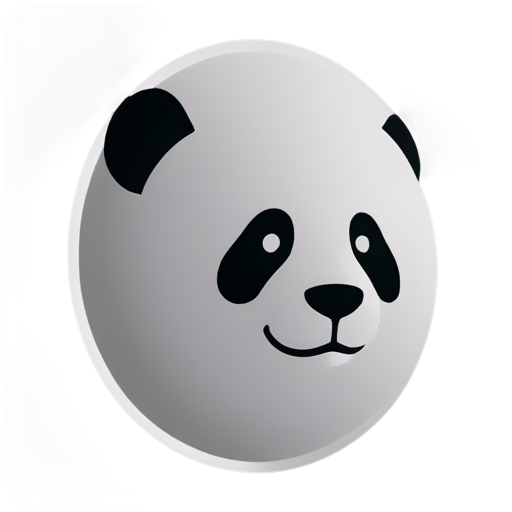 A pandas face, super simplistic, grey and white, modern logo - icon | sticker