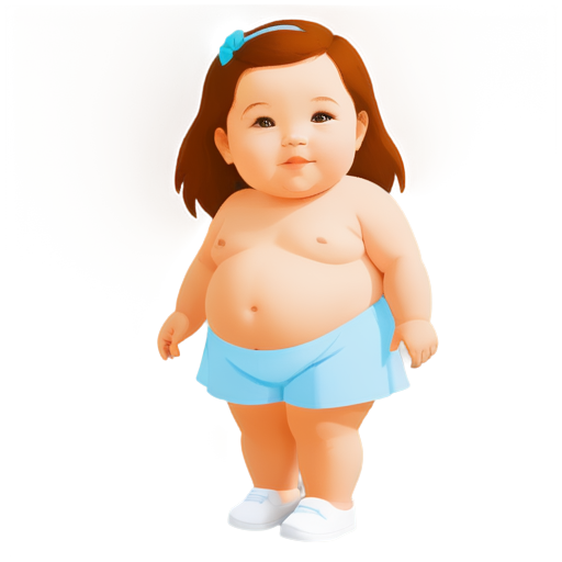 little chubby girl - icon | sticker