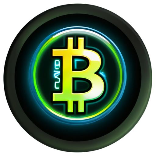 Design a vibrant, high-tech icon for a mobile game where players generate cryptocurrency through coding. Incorporate the Bitcoin symbol prominently, with animated code snippets and digital circuitry. Use glowing neon colors like electric blue and green on a dark background to create a sense of movement and futuristic technology. - icon | sticker