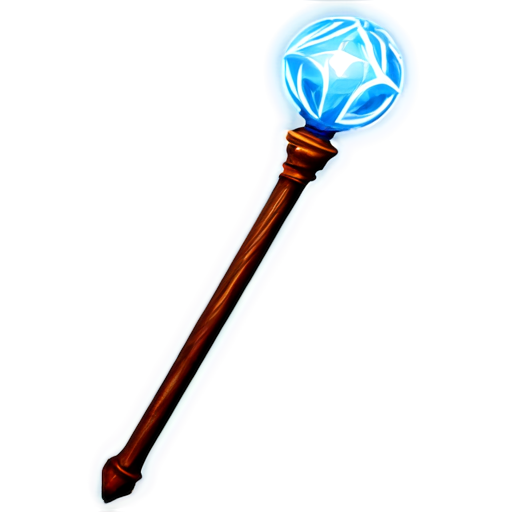 The coolest magic staff of the grand wizard is tilted 45 degrees - icon | sticker