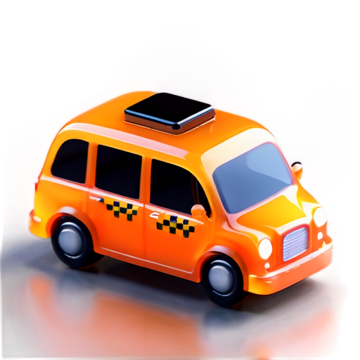 Taxi. %. minimalistic taxi icon with orange and black colors. - icon | sticker