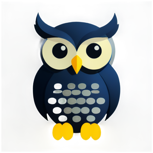 owl made of source code dots - icon | sticker