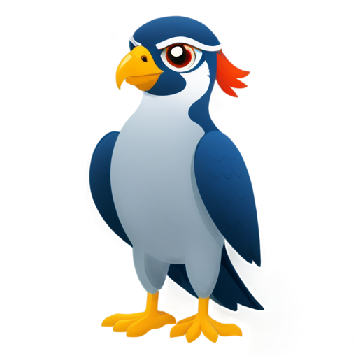 cartoon falcon with muscles - icon | sticker