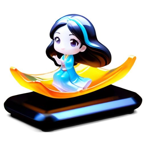 Jasmine is flying at night on a flying carpet - icon | sticker