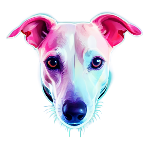 cyberpank abstract whippet head neon - icon | sticker