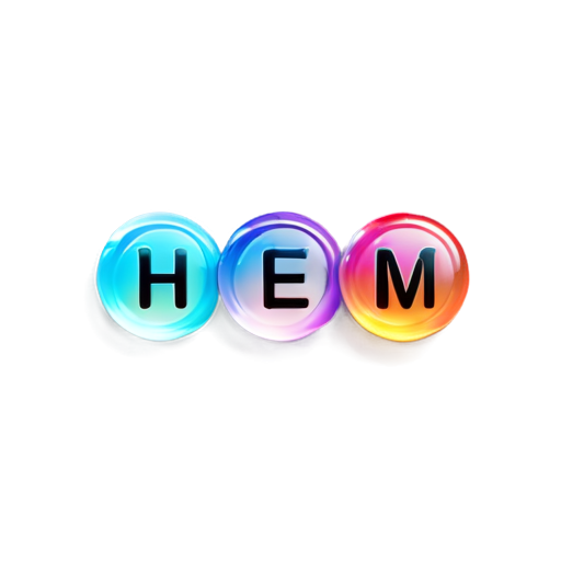 website logo for technology, text "hrem", technology style - icon | sticker