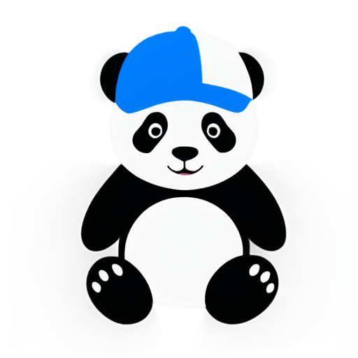 panda wearing a shirt and ball cap - icon | sticker