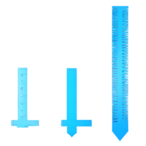 Spine with ruler in blue color and simple style to represent spinal measurement - icon | sticker