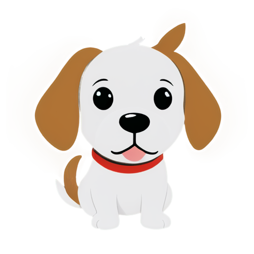 Cartoon,simple line-art ,only head,no filled color,white background,simple background,opened eyes,dog,solo, - icon | sticker