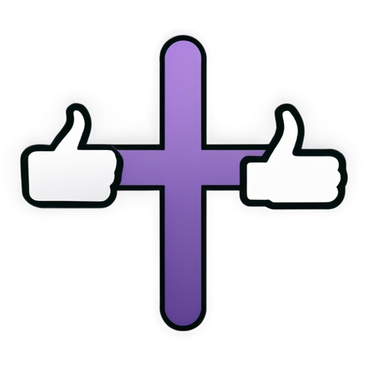 Yes or No A card split into two halves, one side marked with a clear "Yes" and the other with "No," or use thumbs up/down icons, balancing on a scale. purple color and gray - icon | sticker