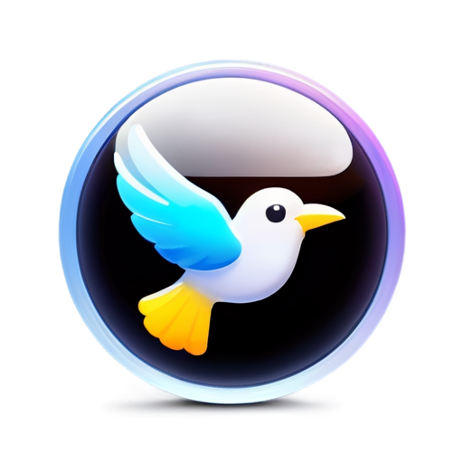 icons for internet media agencies Bird that writes texts about tourism - icon | sticker