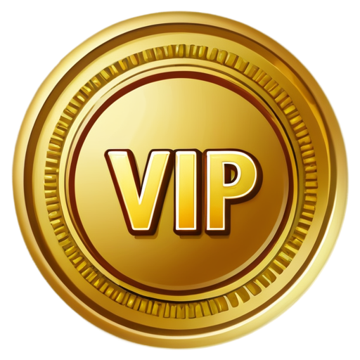on the center big gold color circle with "VIP" text at the center of the circle - icon | sticker