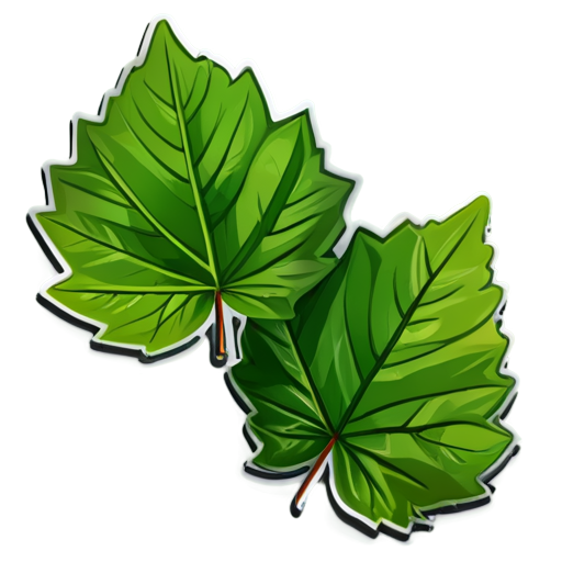 two leaves from a tree - icon | sticker