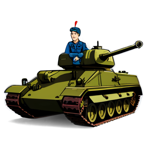 Russian agricultural worker on a Soviet tank cartoon icon for youtube channel with the caption TaHkucT_TpakTopucT - icon | sticker