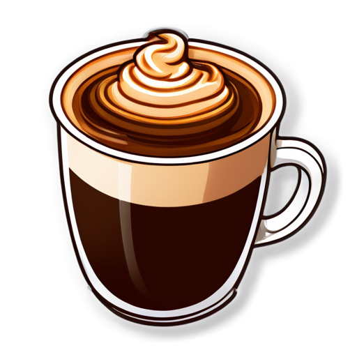 a cup of breve coffe - icon | sticker