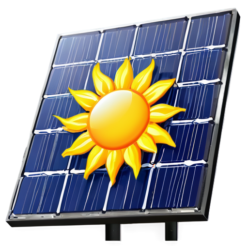 solar panel with a sun icon over it like the last image but with added thumbs up in lower right corner - icon | sticker