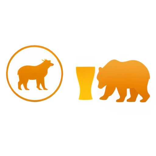 Bear and deer drink beer - icon | sticker