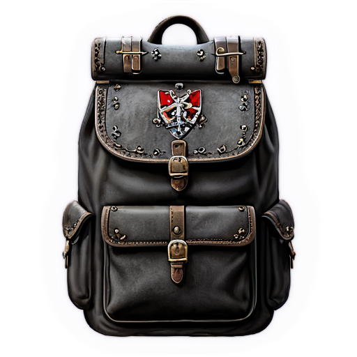 medieval open backpack - icon | sticker