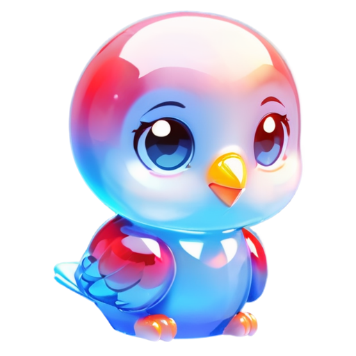 parrot, sweetheart, blue, - icon | sticker