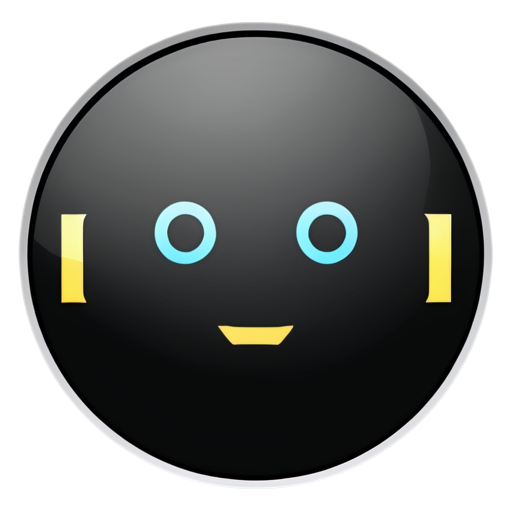 bot icon in kotlin minimalistic style and black backgroud and in a circle - icon | sticker