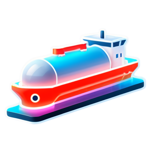 Outlined 2d loaded Fuel Tanker Ship Icon - icon | sticker