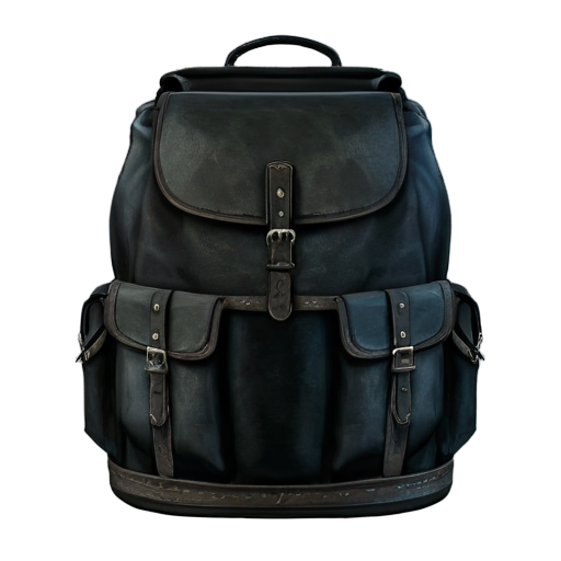 medieval open backpack - icon | sticker