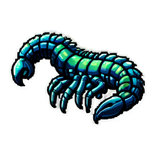 pixel art neon skorpion - icon | sticker