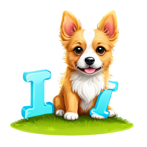 a cute dog,below the dog is the word "lovepet" - icon | sticker