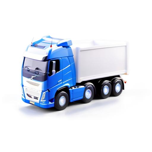 Volvo fh4, Viking style, blue tractor with white tipper semi-trailer - icon | sticker