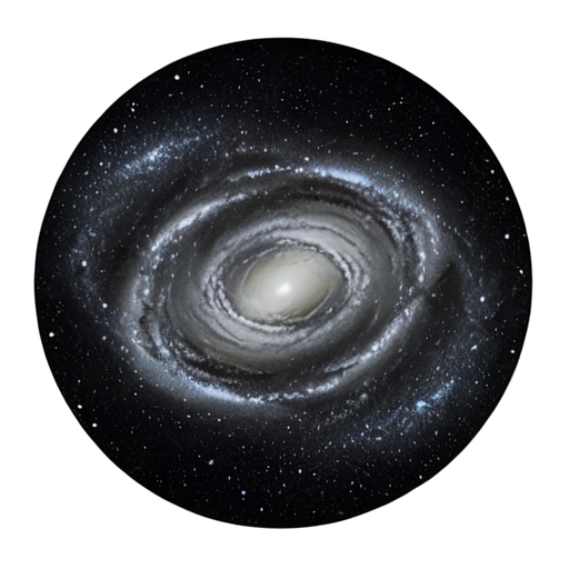 spiral galaxy milky way angled black and white colors - icon | sticker