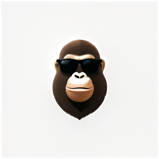 happy gorilla with dark sunglasses - icon | sticker