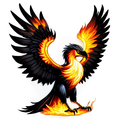 fenix with big amount fire - icon | sticker