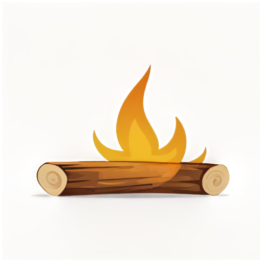 a beautiful burning firewoods, flame - icon | sticker